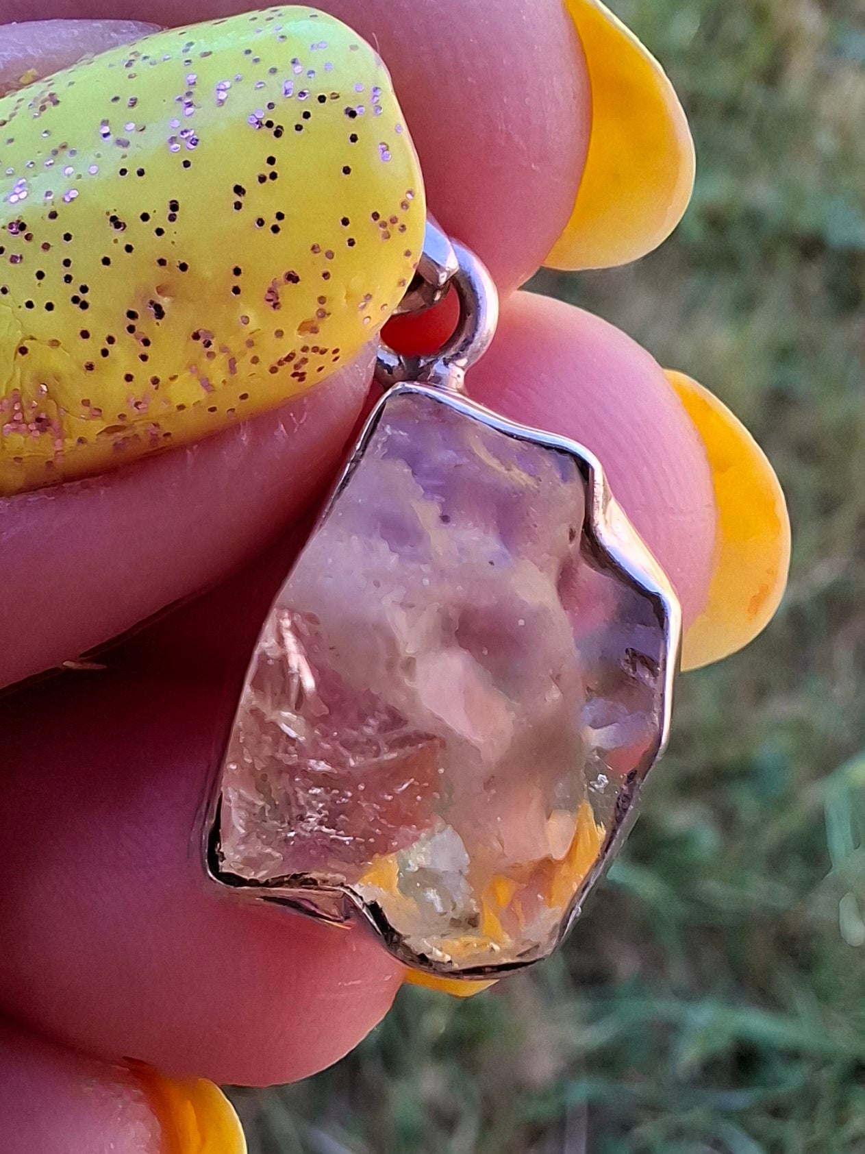 Libyan Desert Glass Pendant, 925 Silver, Tektite (LP103)