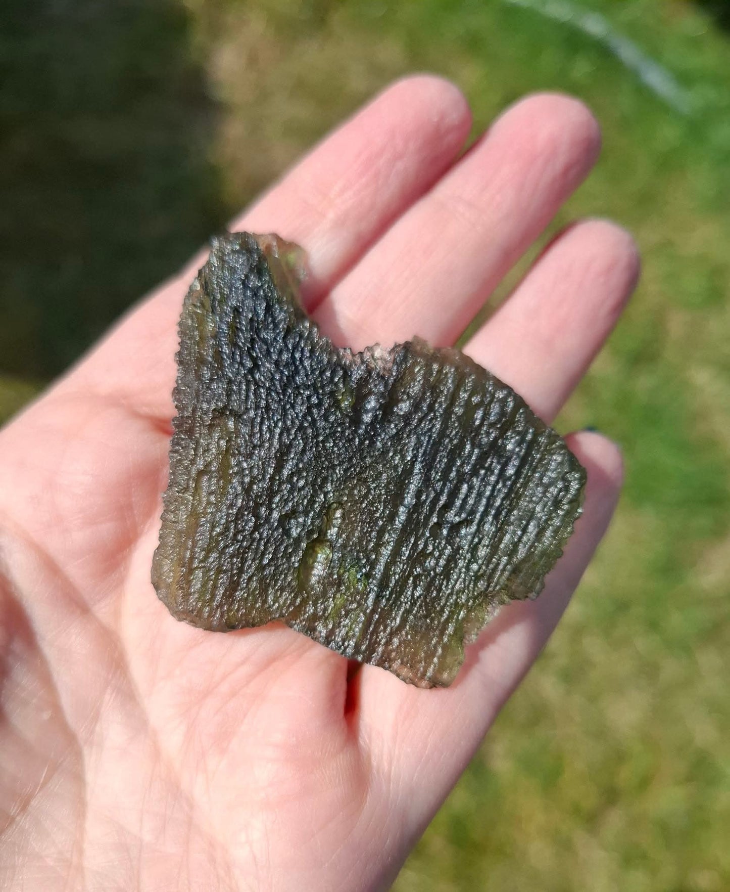 Moldavite Piece, ANGEL CHIME, CHLUM MAROUSKOVO POLE, 23.61g, Tektite (Ref: 1165)