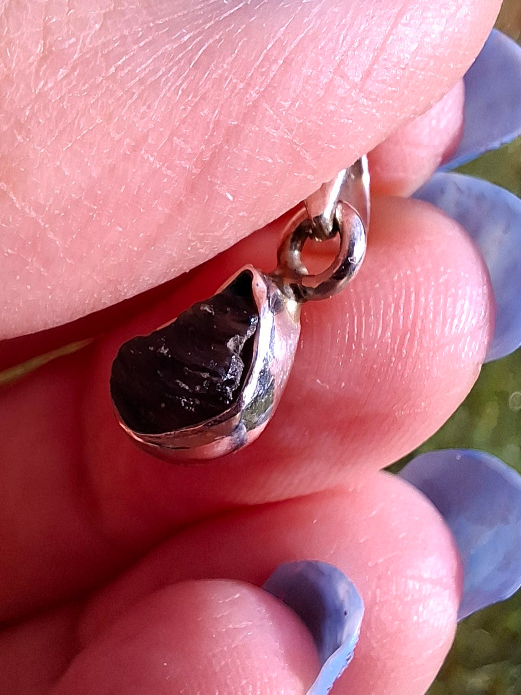 Moldavite Pendant, 925 Silver, Tektite (Ref: P35)