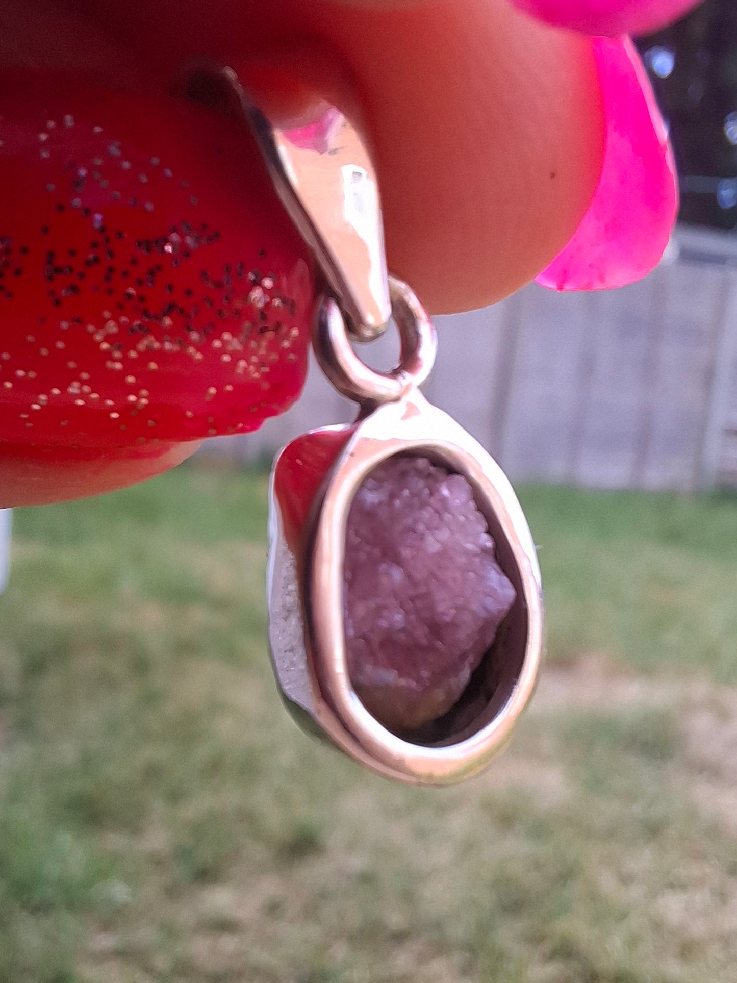 Pink Tourmaline Pendant, 925 Silver, Crystal (Ref: PT85)