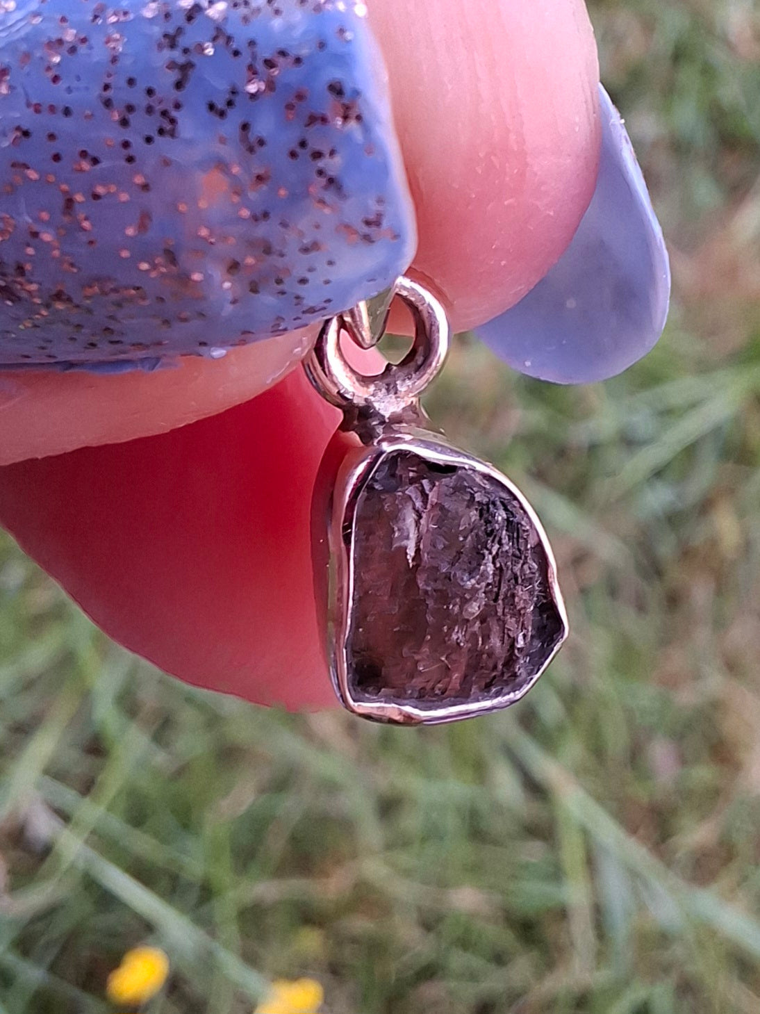Moldavite Pendant, 925 Silver, Tektite (Ref: P40)