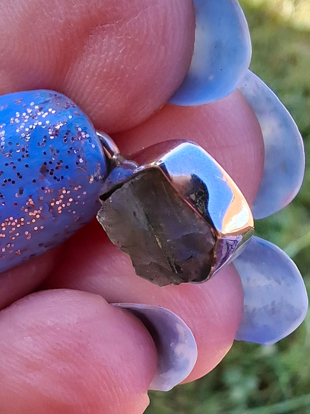Moldavite Pendant, 925 Silver, Tektite (Ref: P92)