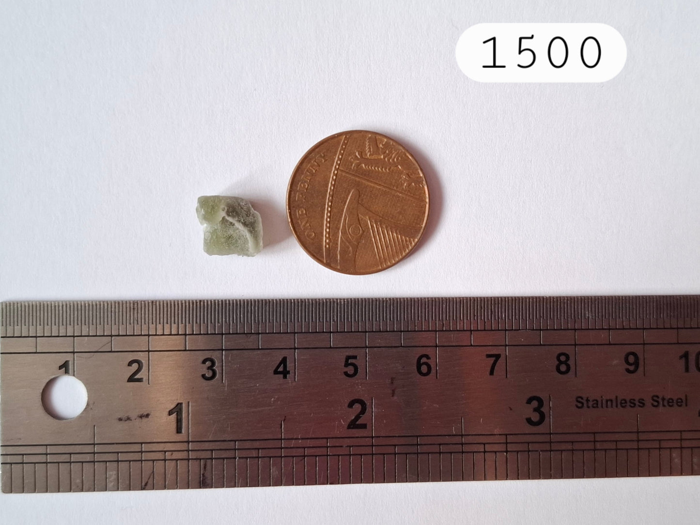 Moldavite Piece, SNOWFLAKE, FROSTED, BRUSNA, 0.31g, Tektite (Ref: 1500)