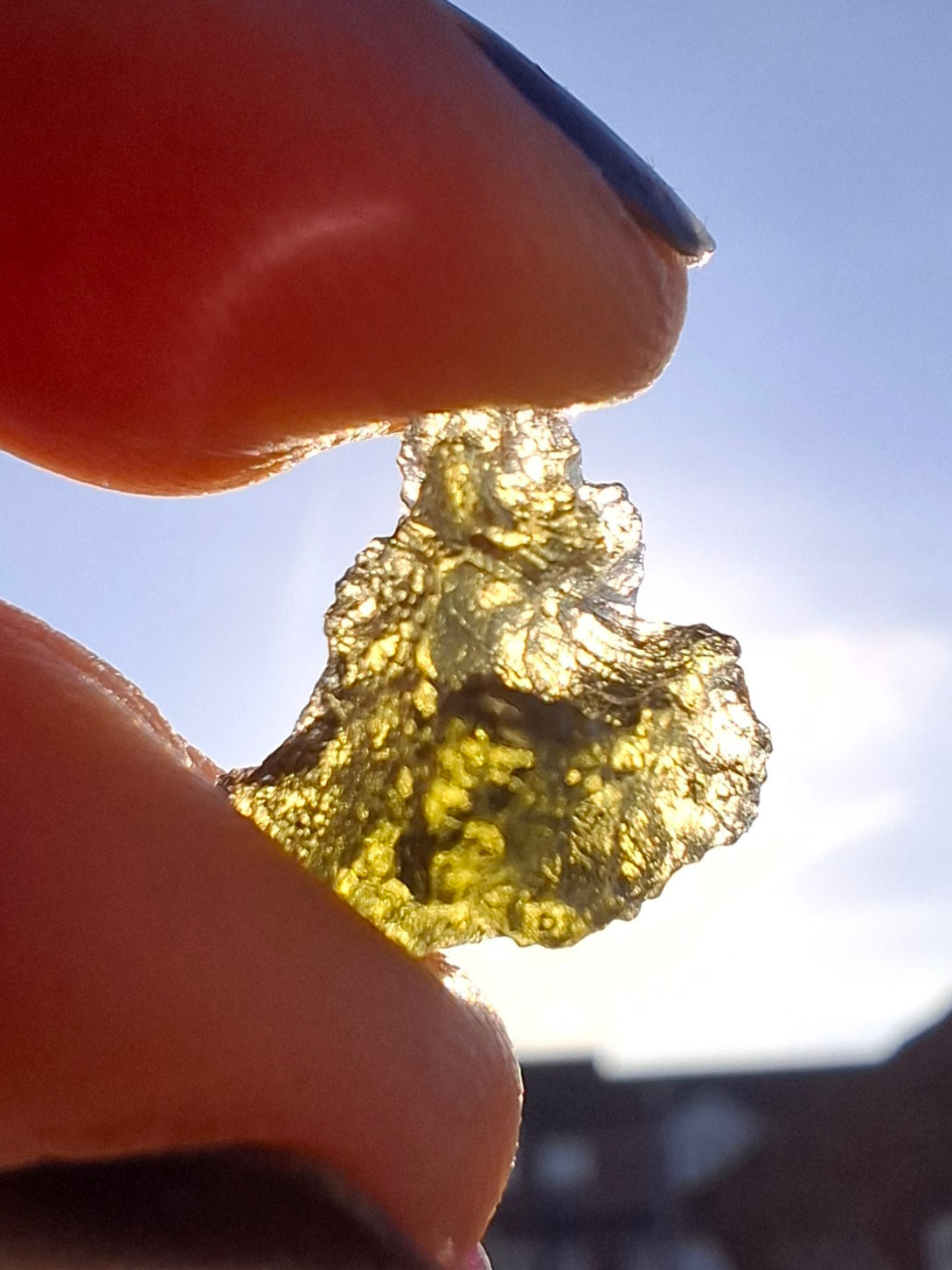 Moldavite Piece, 0.72g, Tektite (Ref: 1379)