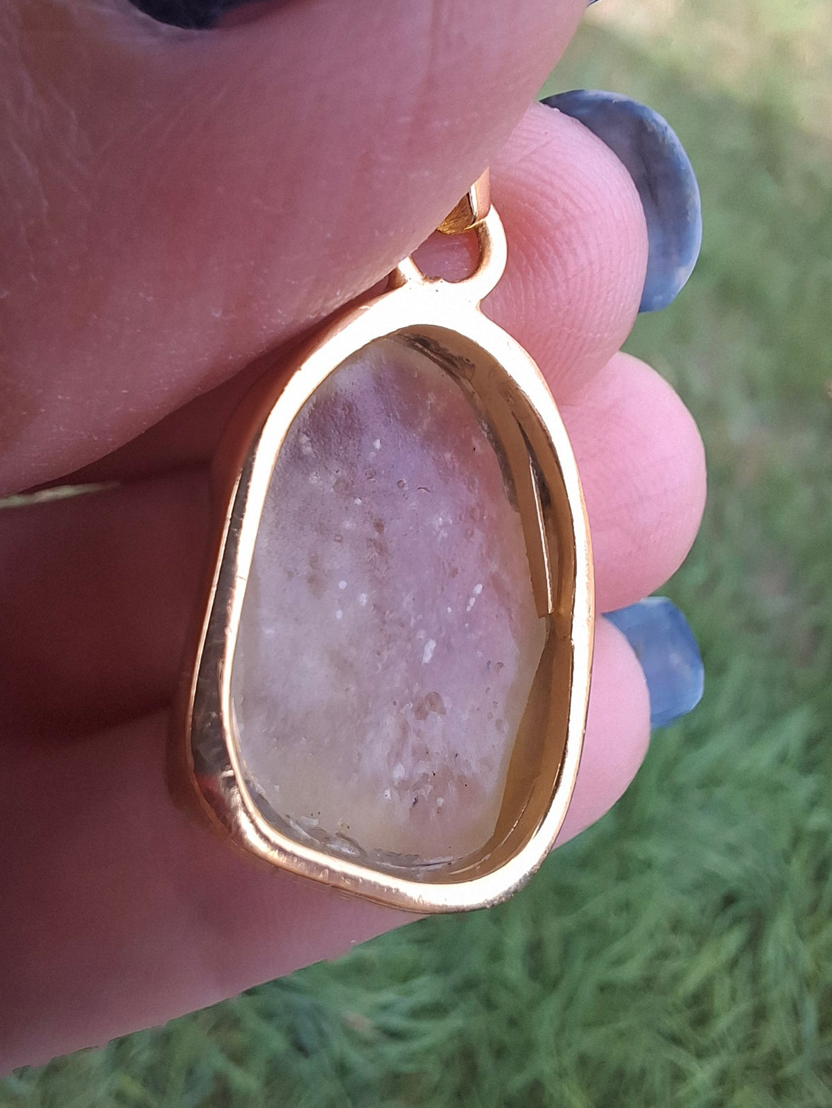 Libyan Desert Glass Pendant, 14K GOLD Plated, Tektite (Ref: LP123)
