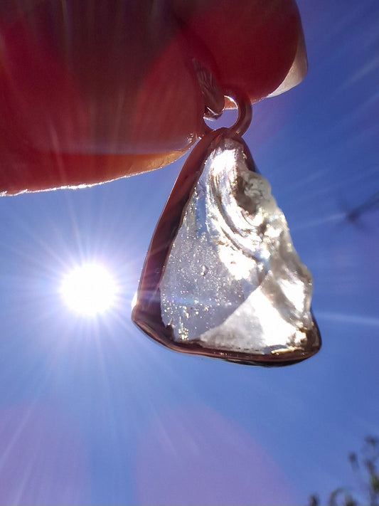 Libyan Desert Glass Pendant, 925 Silver, Tektite (Ref: LP101)