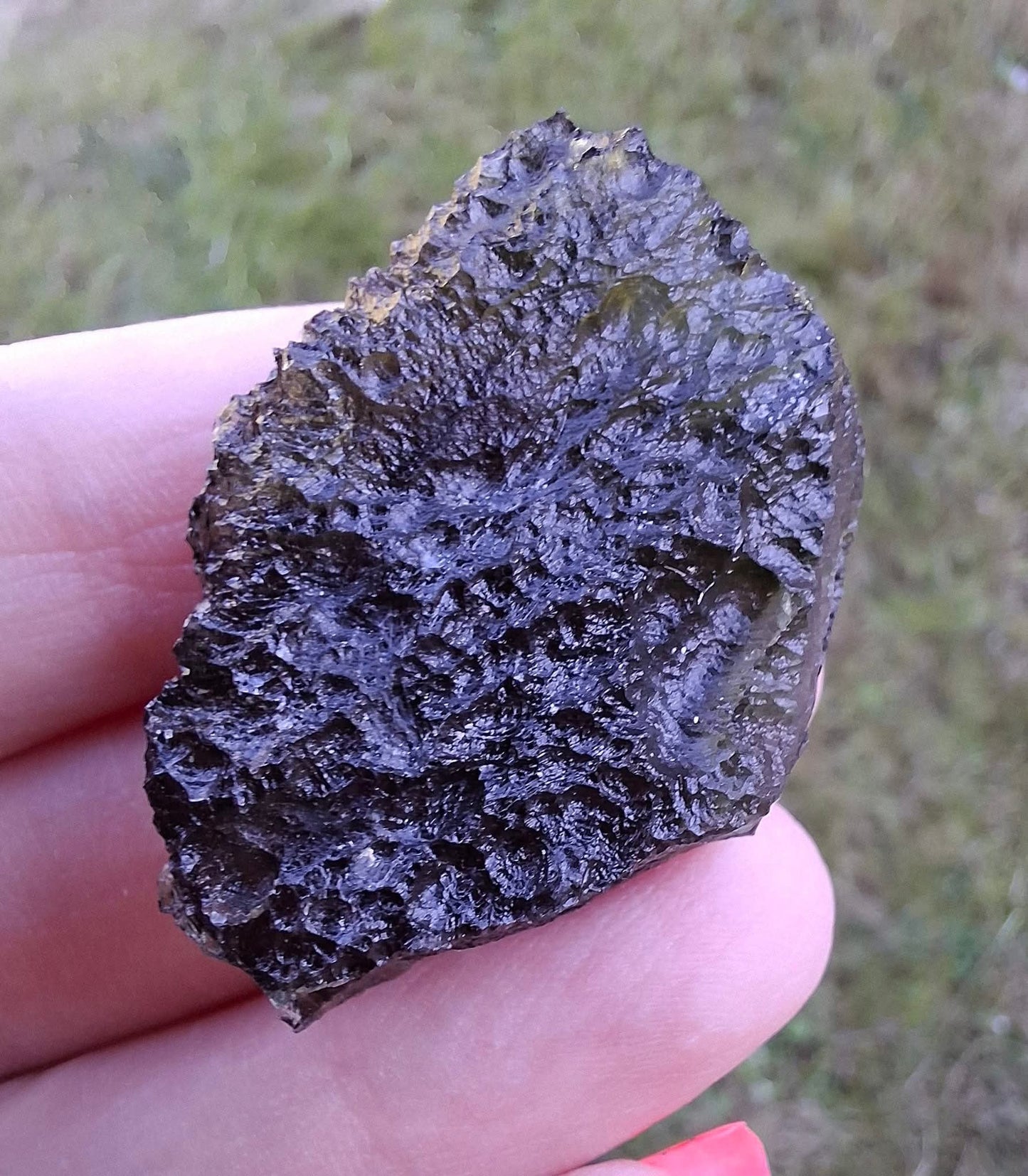 Moldavite Piece, CHLUM MAROUSKOVO POLE, 15.55g, Tektite (Ref: 1180)