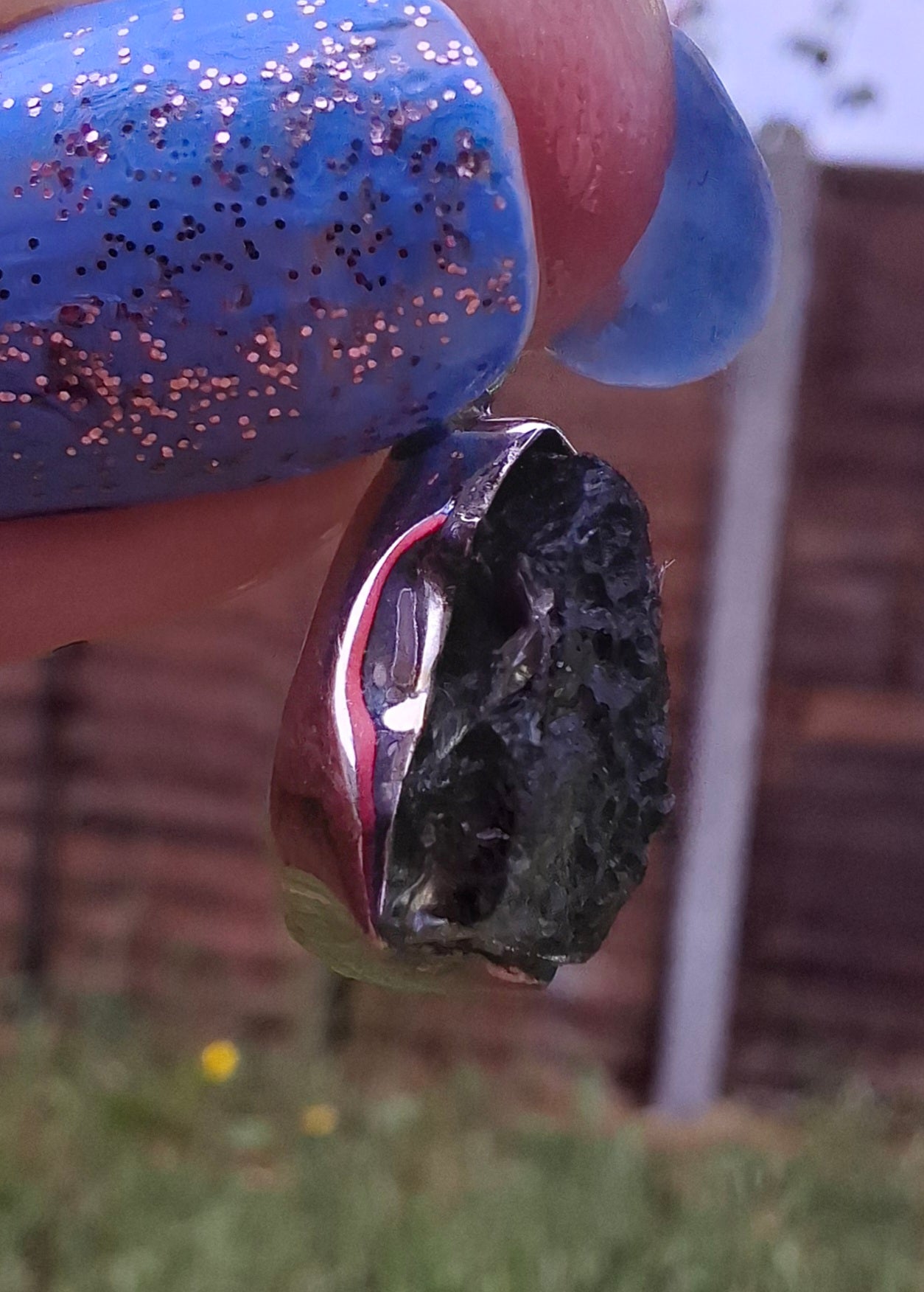 Moldavite Pendant, 925 Silver, Tektite (Ref: P71)