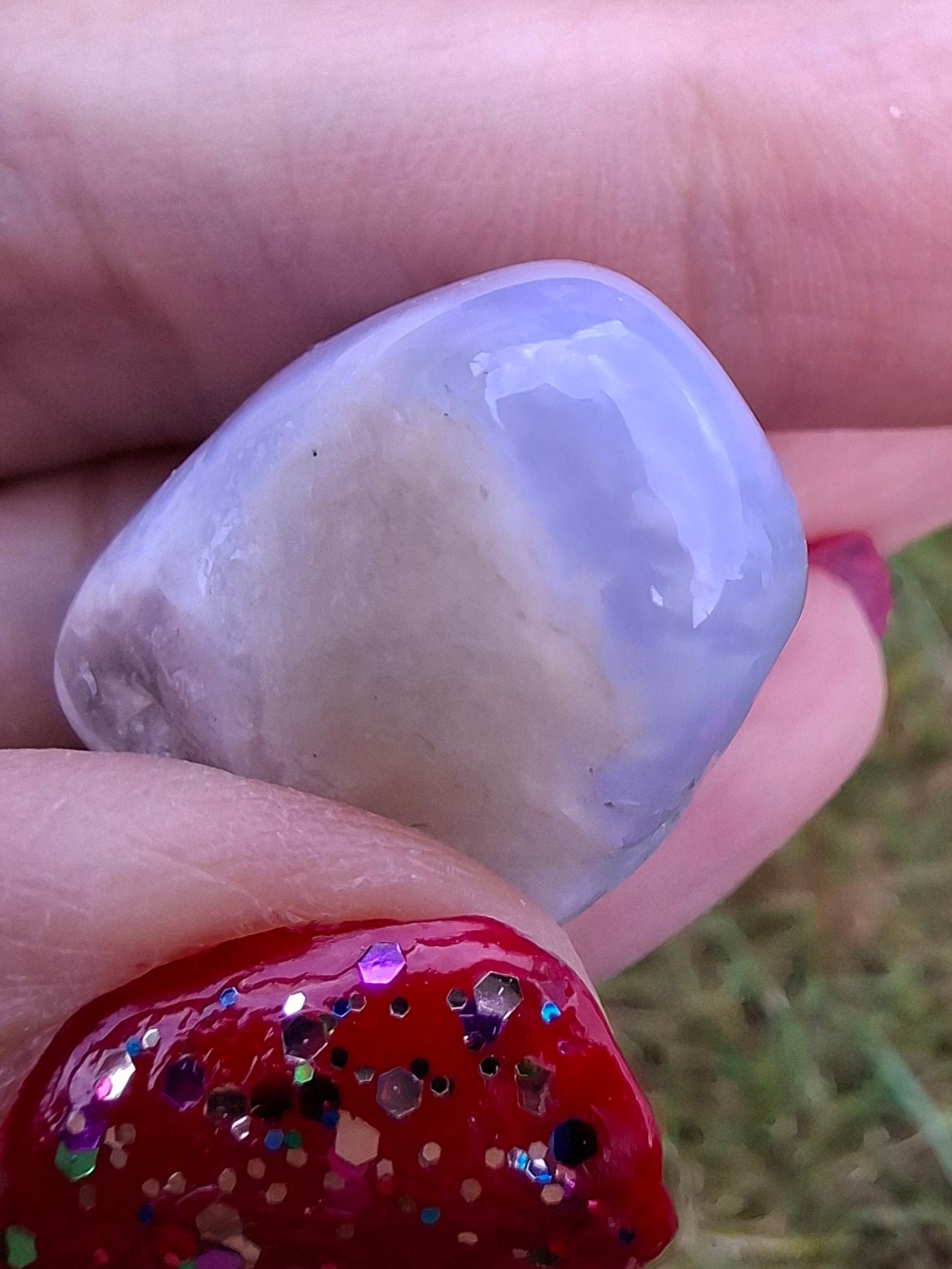 Blue Lace Agate, Tumble Stone, Crystal (Ref: T143)
