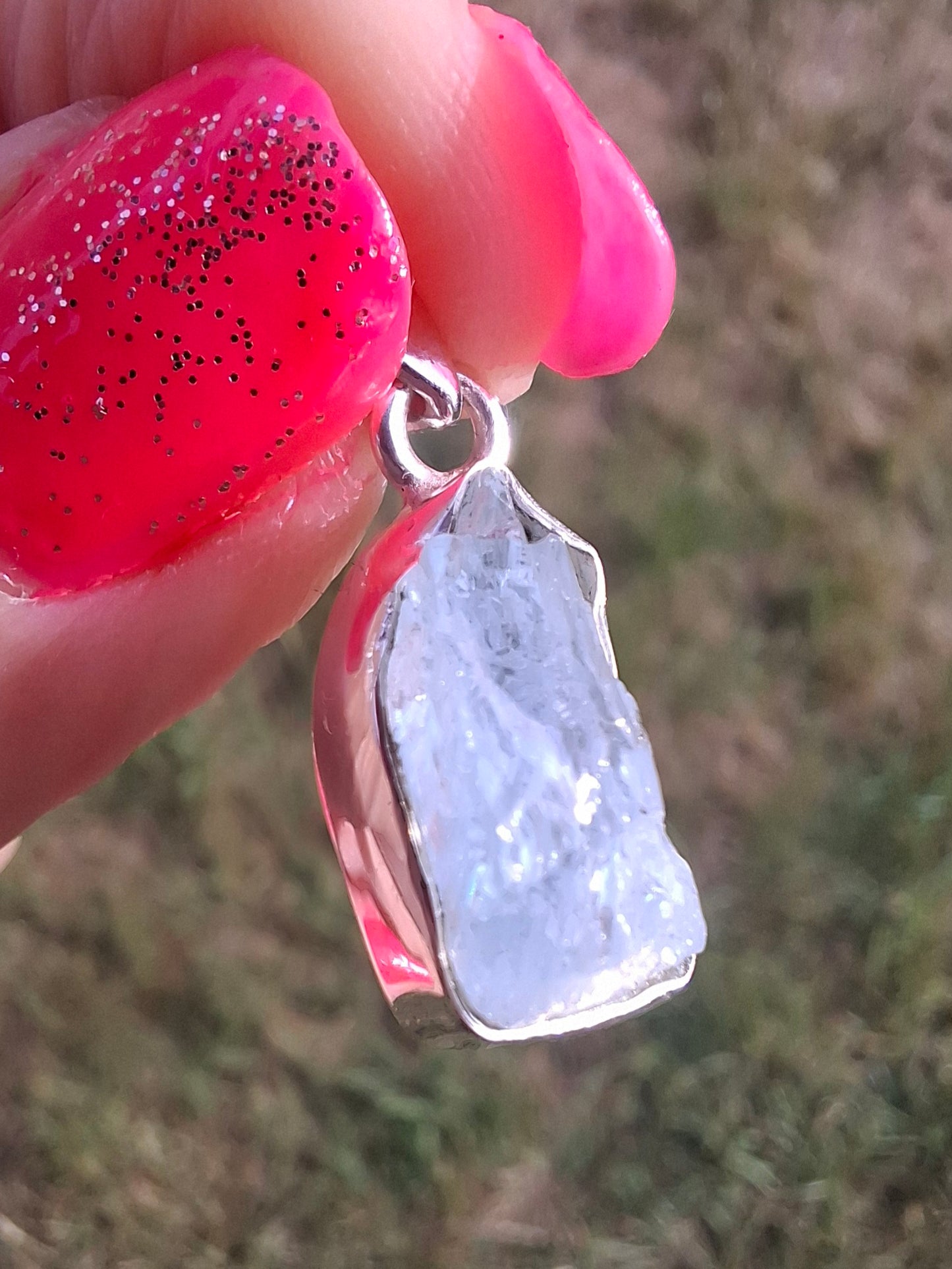 Aquamarine Pendant, 925 Silver, Crystal 🌈 (Ref: AQ4)