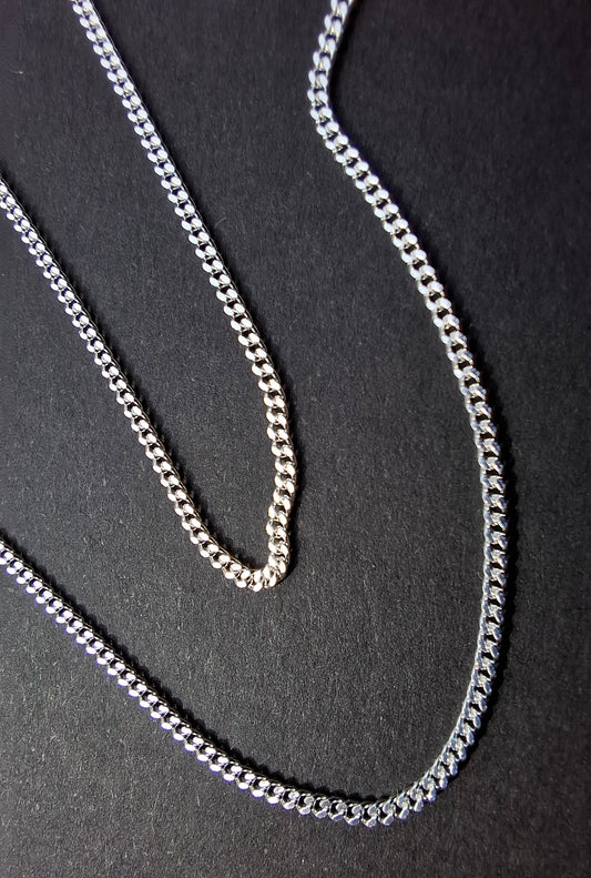 Curb Diamond cut, 1.2mm, 18 inch, 925 Silver CHAIN (Ref: chain-5)