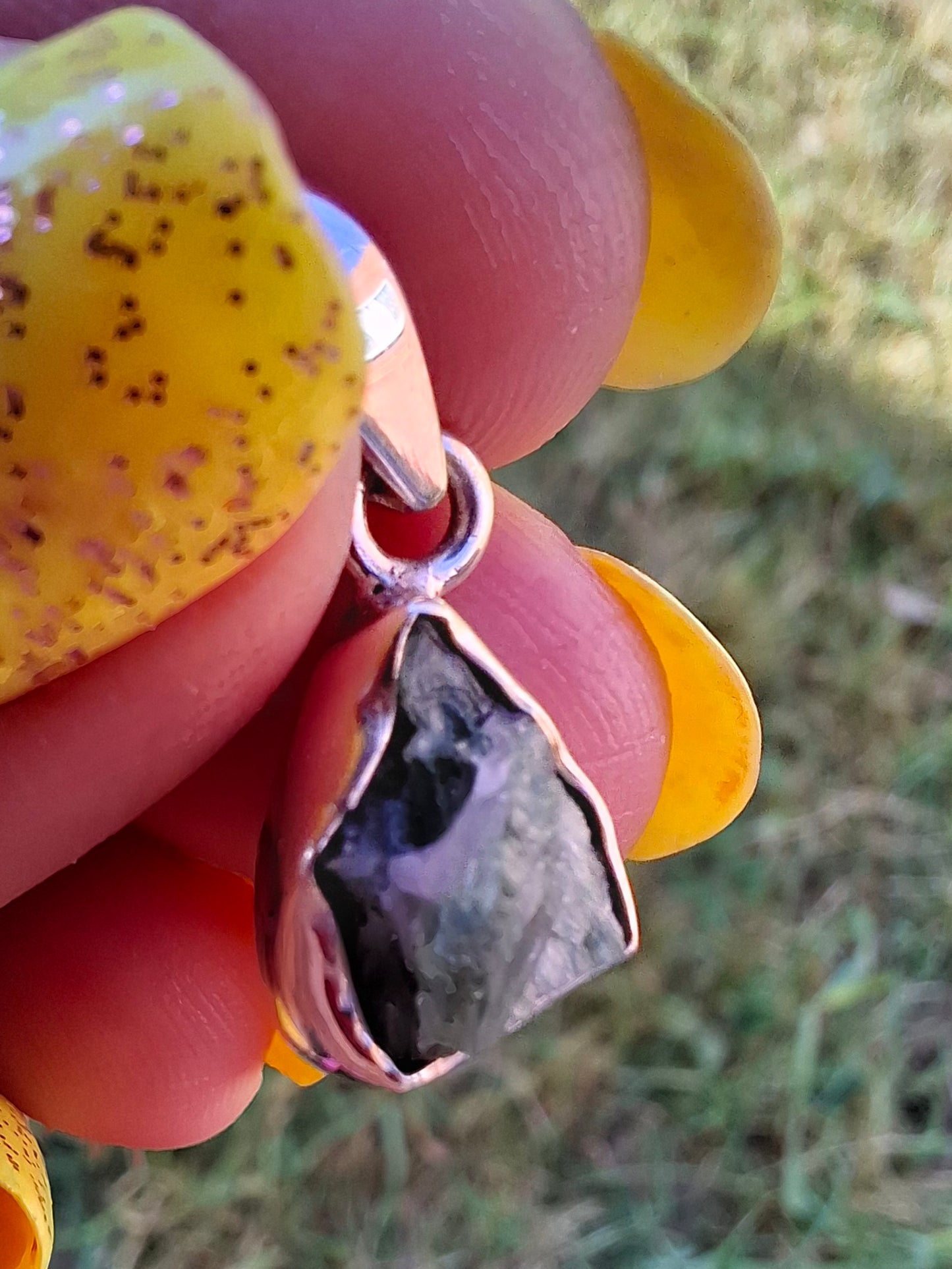 Green Tourmaline Pendant, 925 Silver, Crystal (Ref: GT19)