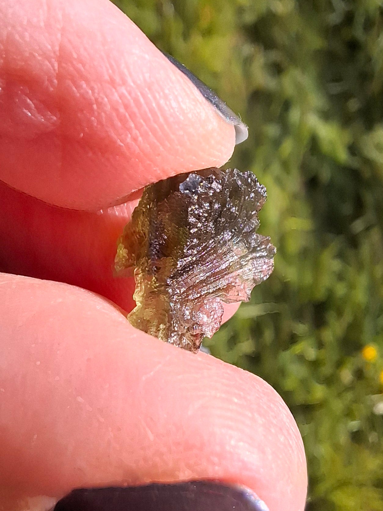 Moldavite Piece, 0.72g, Tektite (Ref: 1379)