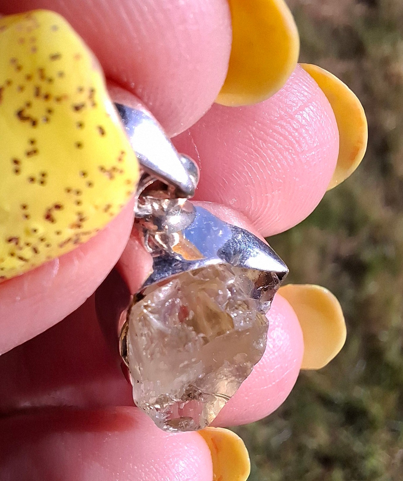 Libyan Desert Glass Pendant, 925 Silver, Tektite (Ref: LP107)