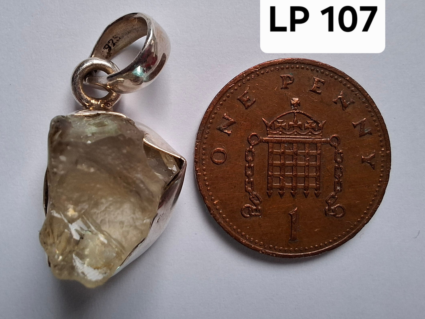 Libyan Desert Glass Pendant, 925 Silver, Tektite (Ref: LP107)