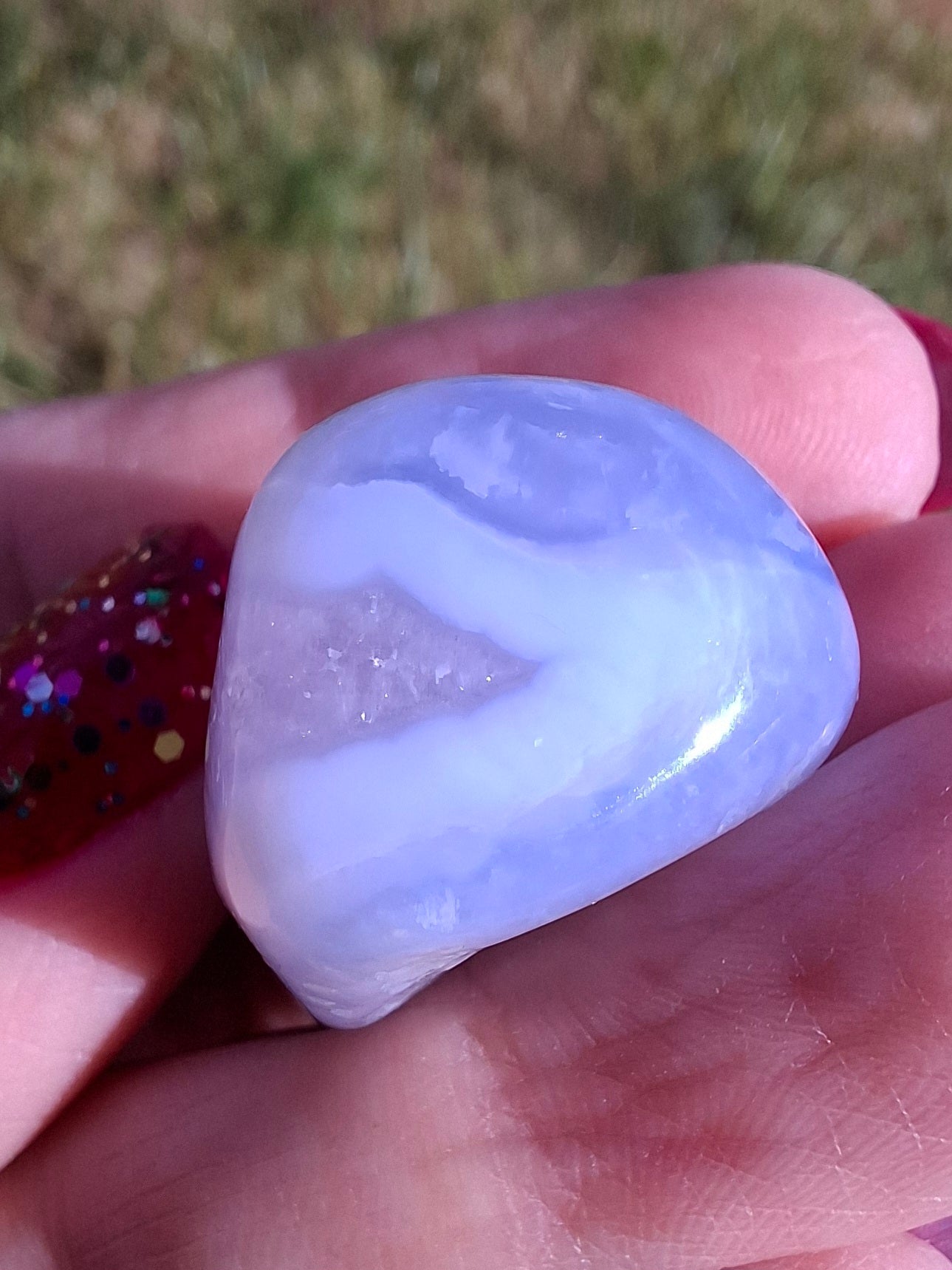 Blue Lace Agate, Tumble Stone, Crystal (Ref: T145)