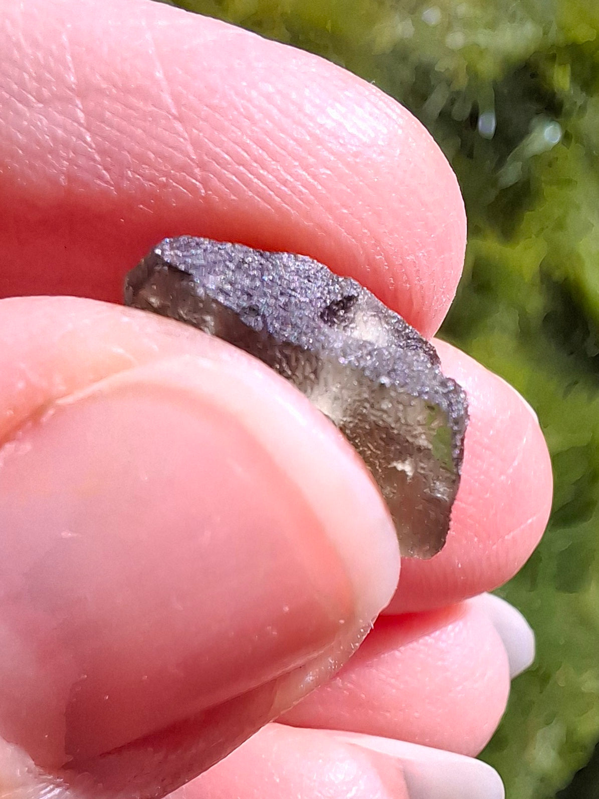 DRILLED, Moldavite Piece, 0.96g, Tektite (Ref: D27)