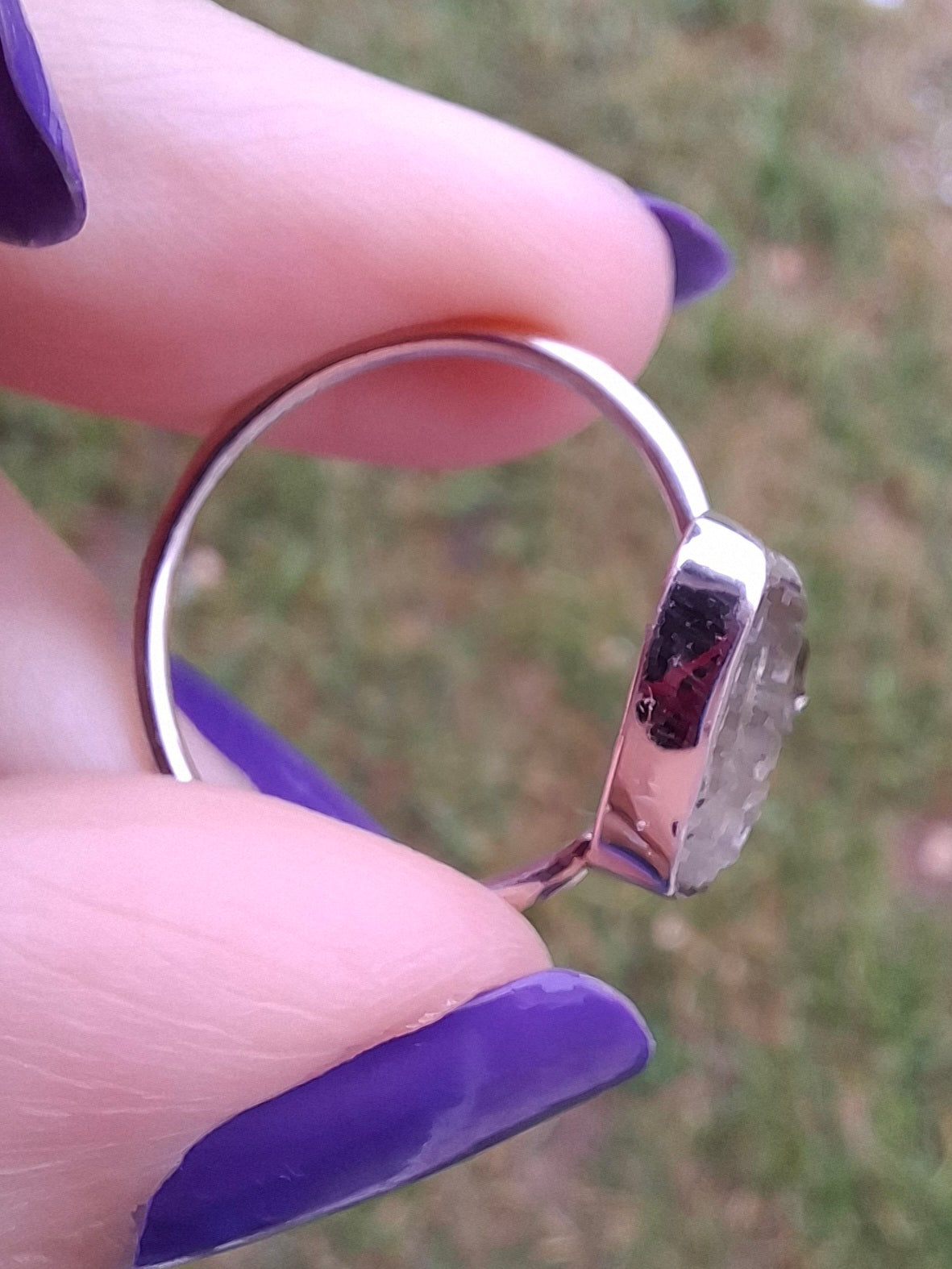 Libyan Desert Glass Ring, size large Q, 925 Silver, Tektite (Ref: LR35)