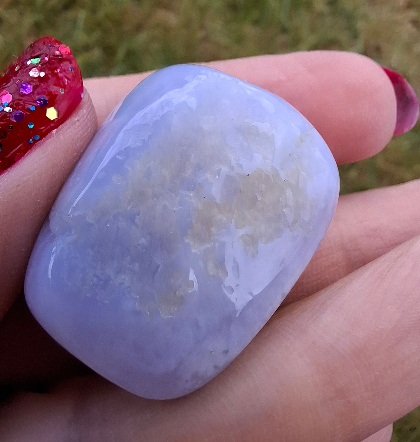 Blue Lace Agate, Tumble Stone, Crystal (Ref: T142)