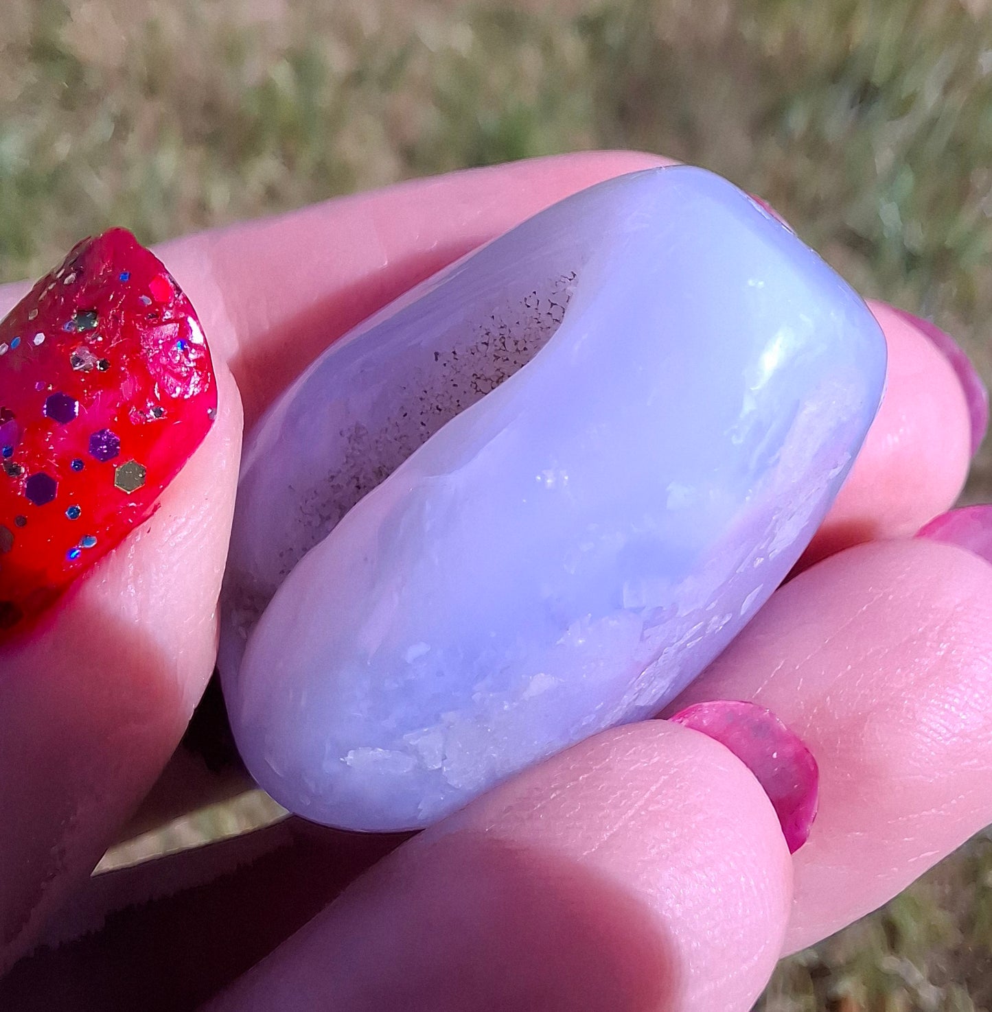 Blue Lace Agate, Tumble Stone, Crystal (Ref: T138)