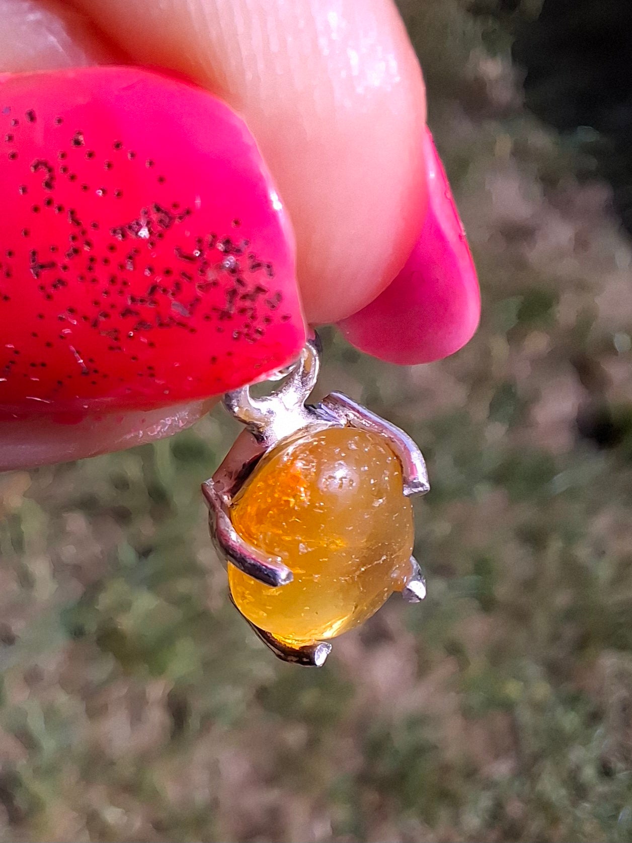 Baltic Amber Pendant, 925 Silver, Fossil (Ref: AP26)