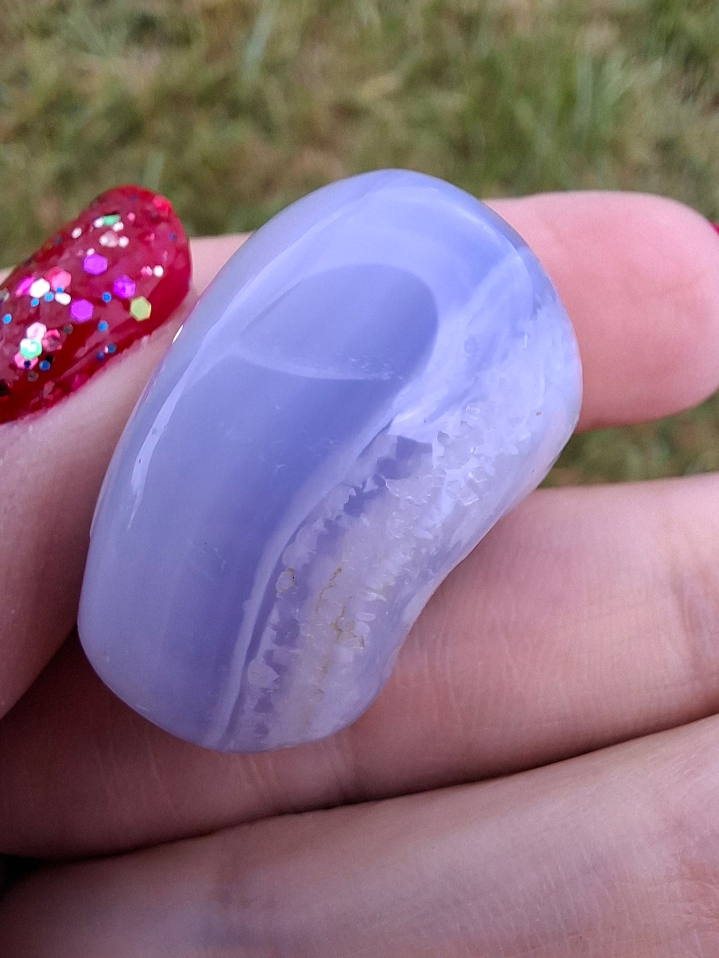 Blue Lace Agate, Tumble Stone, Crystal (Ref: T146)
