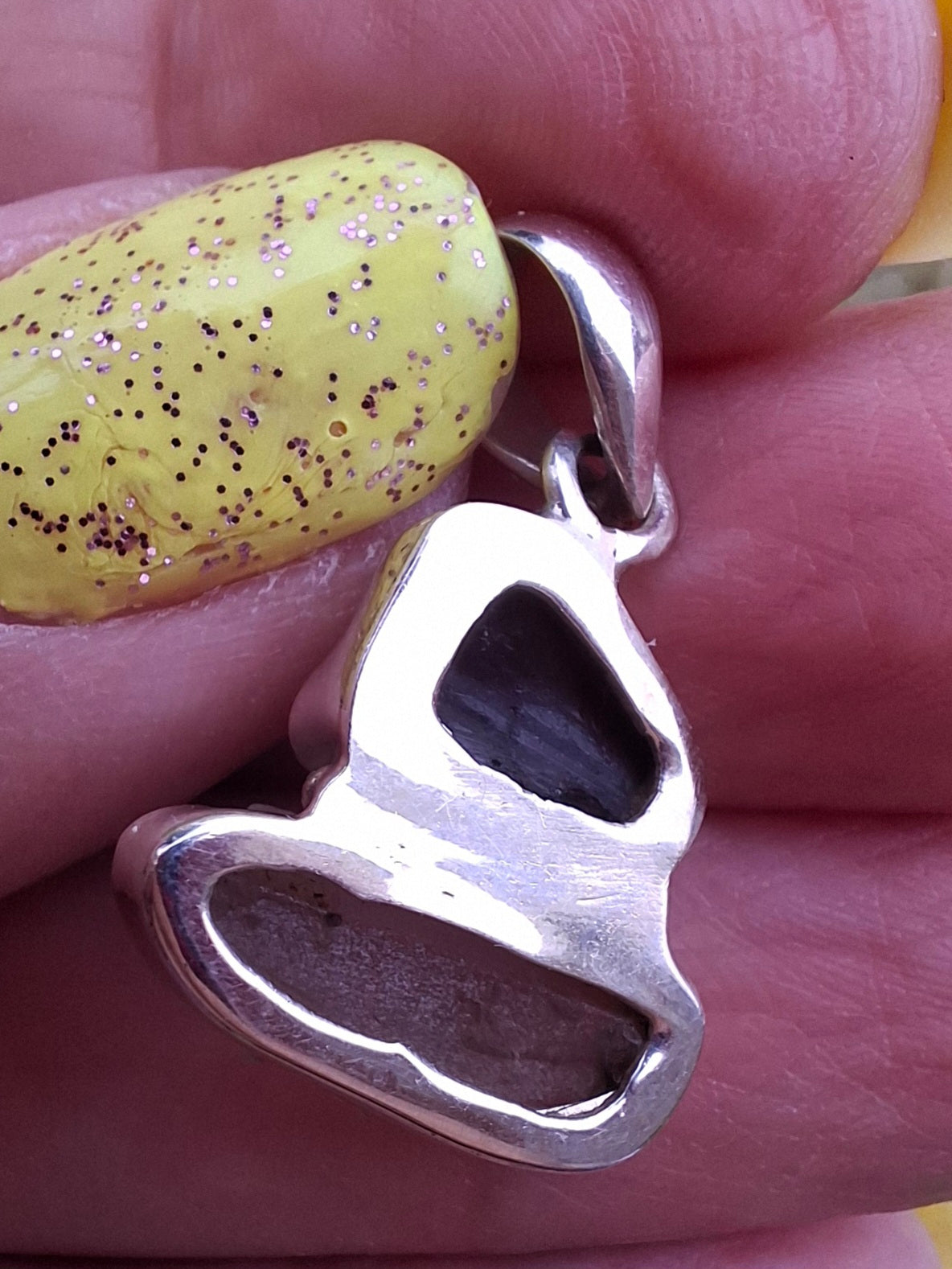 Moldavite & Libyan Desert Glass Pendant, 925 Silver, Tektite (Ref: MLP11)