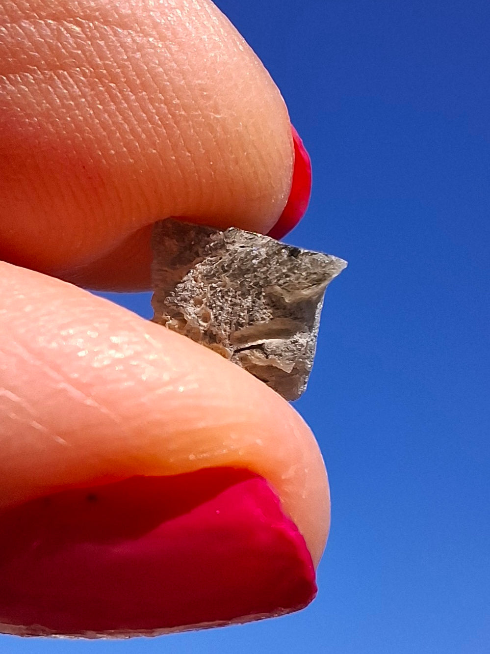 Moldavite Piece, SNOWFLAKE, FROSTED, BRUSNA, 0.36g, Tektite (Ref: 1506)