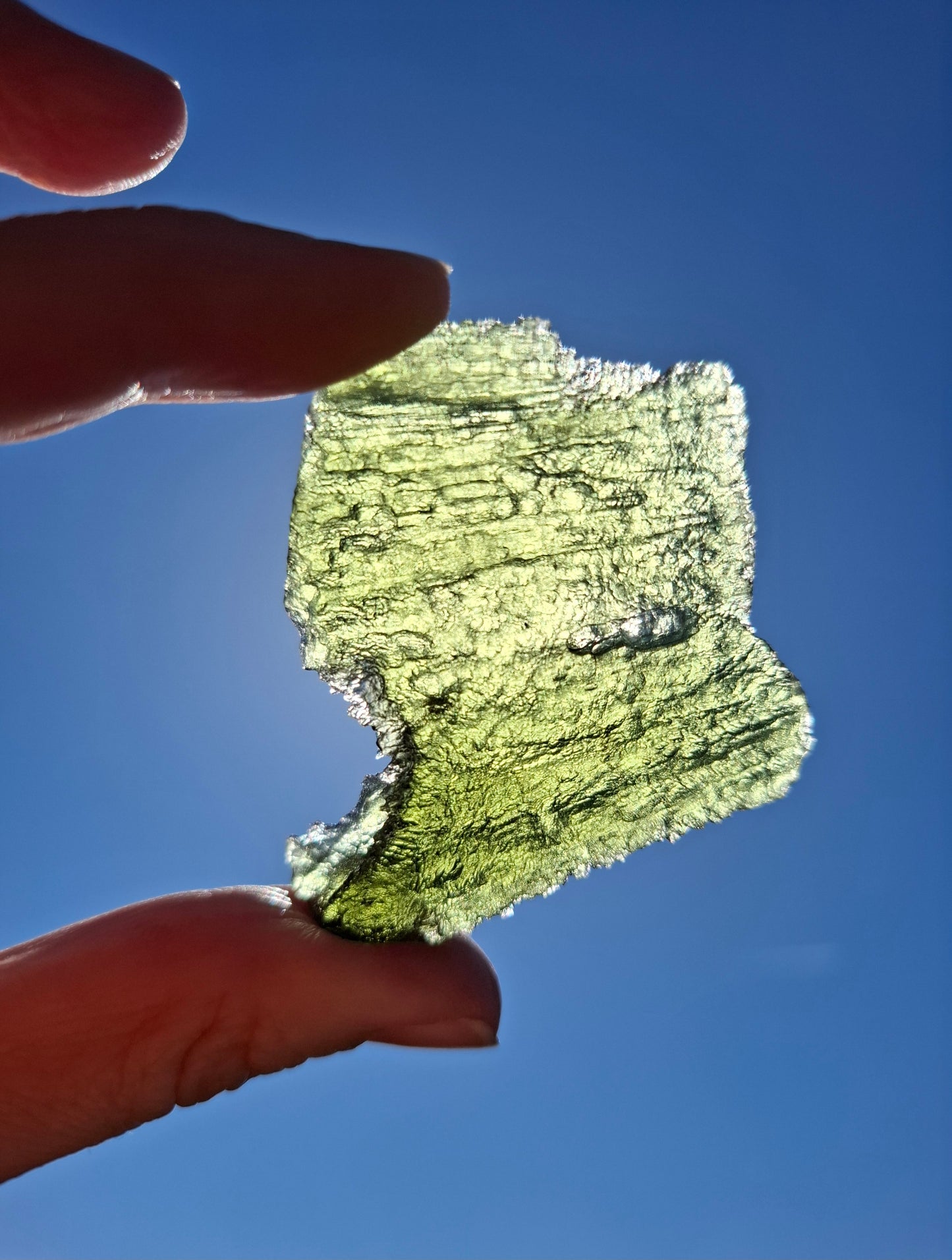 Moldavite Piece, ANGEL CHIME, CHLUM MAROUSKOVO POLE, 23.61g, Tektite (Ref: 1165)