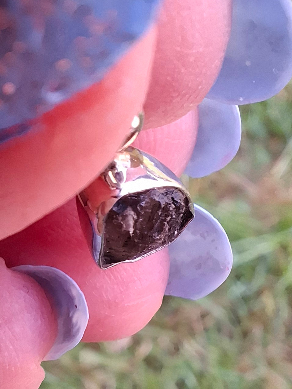 Moldavite Pendant, 925 Silver, Tektite (Ref: P40)