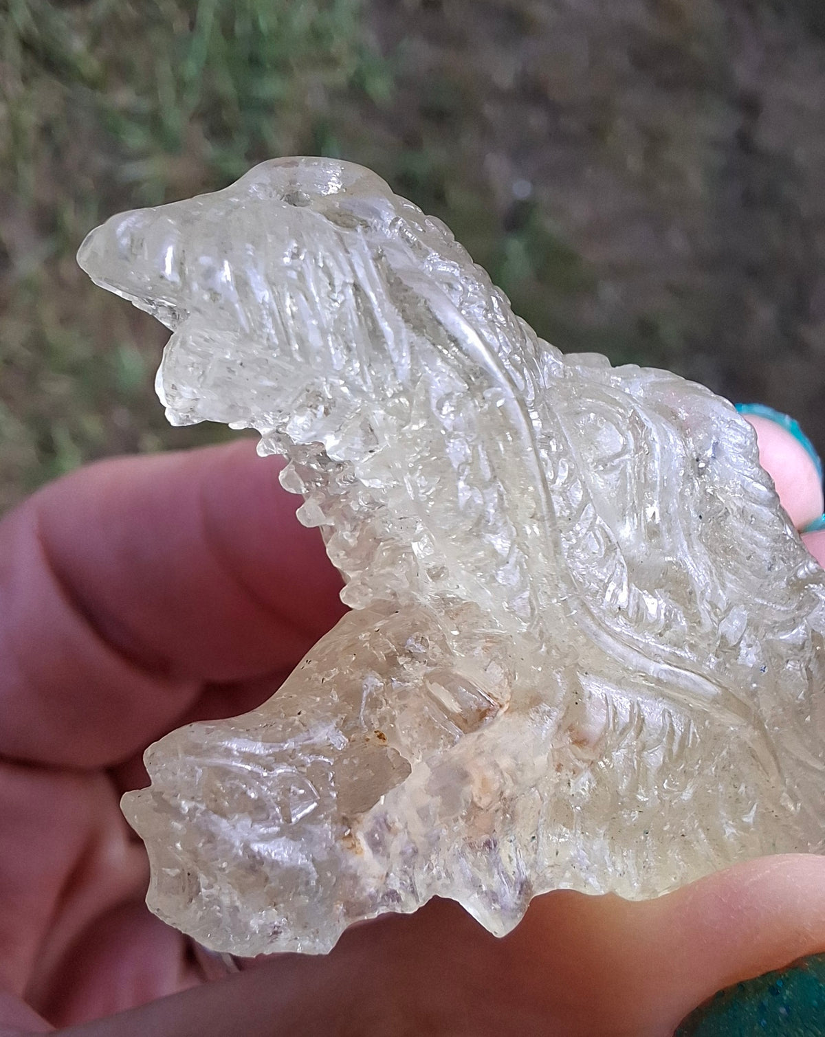 Libyan Desert Glass DRAGON HEAD carving, 22.42g, Tektite (Ref: Dragon 2)