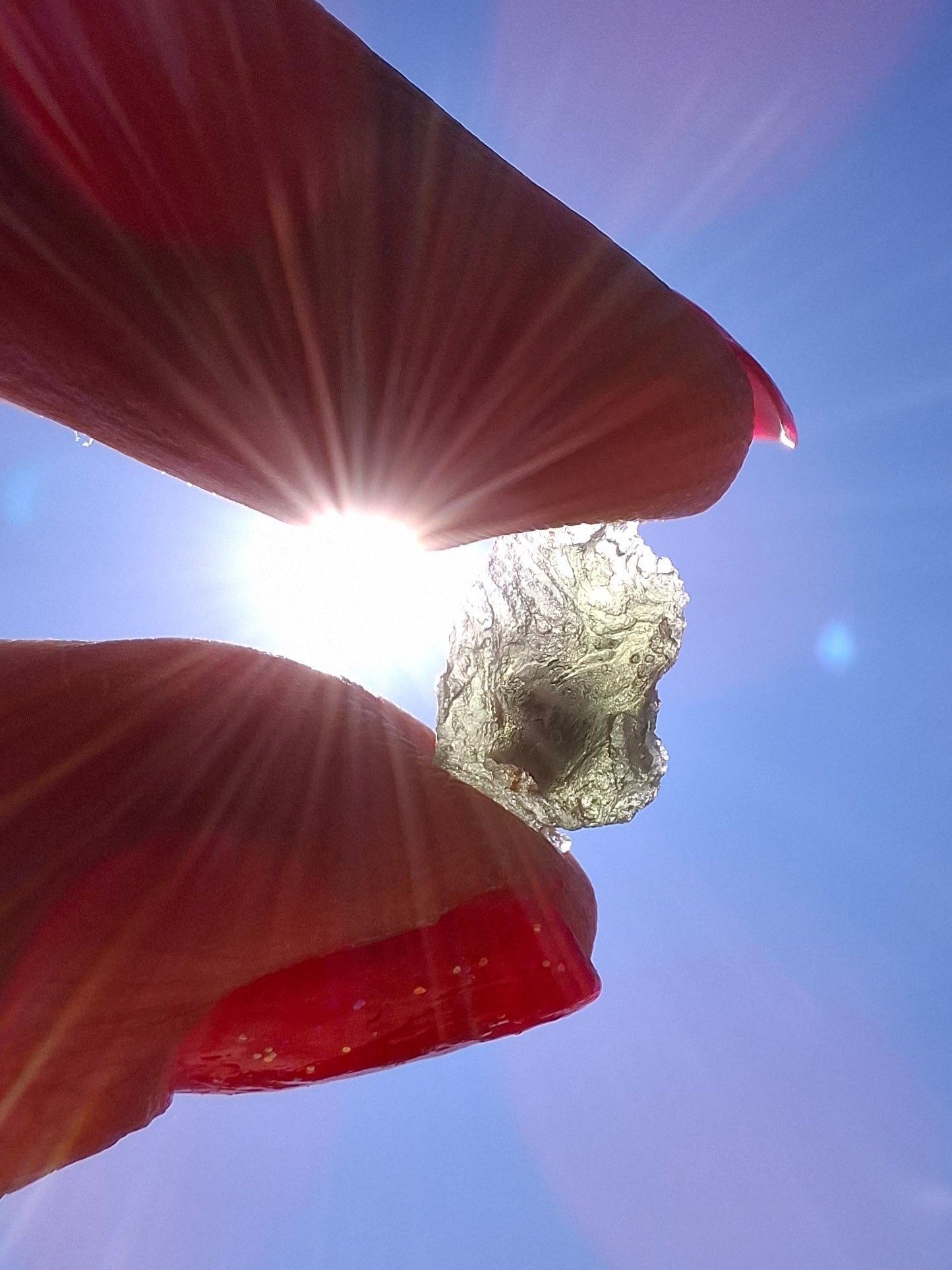 Moldavite Piece, SNOWFLAKE, FROSTED, BRUSNA, 0.50g, Tektite (Ref: 1498)