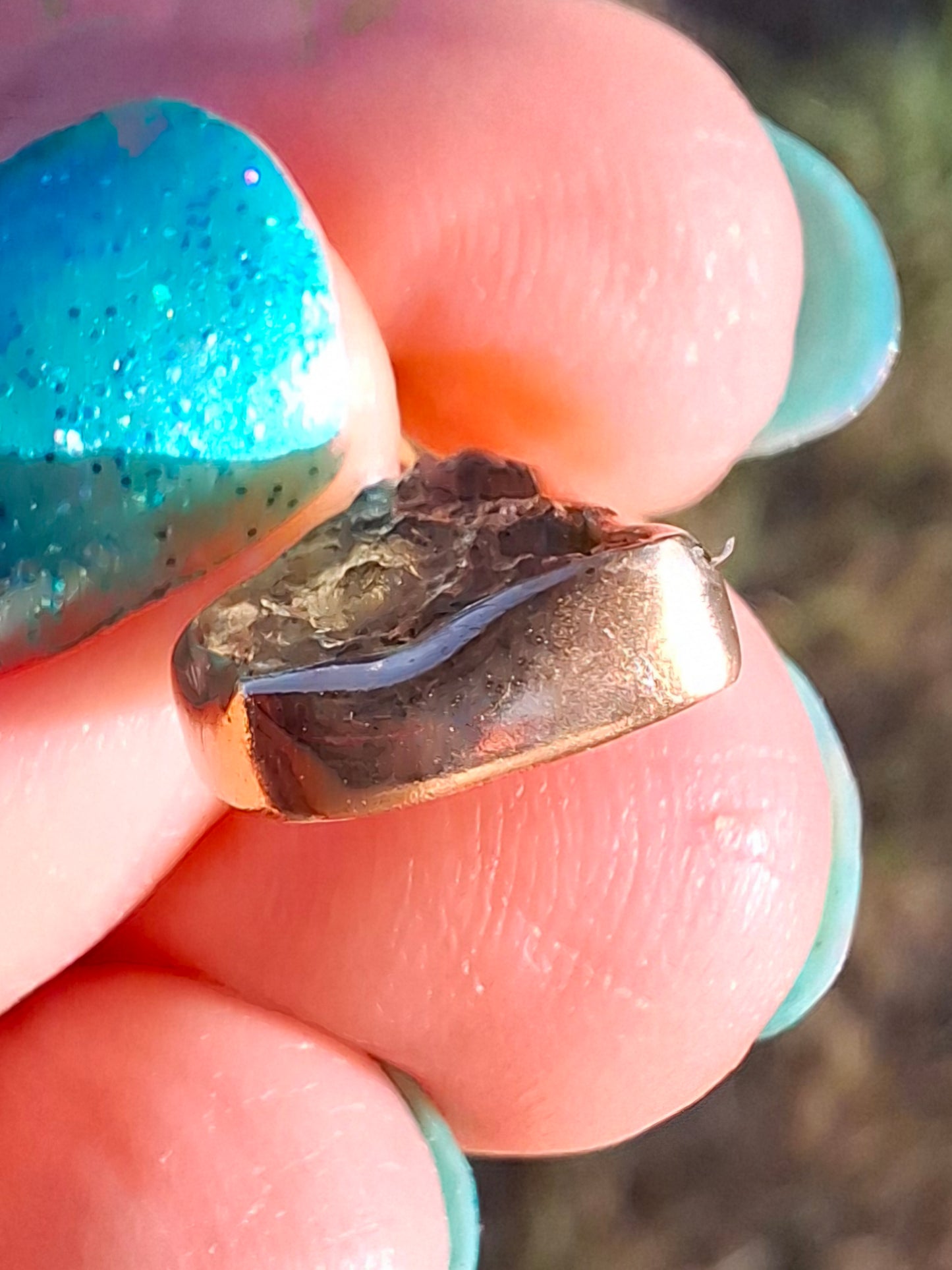Moldavite Pendant, 14K GOLD Plated, Tektite (Ref: P448)
