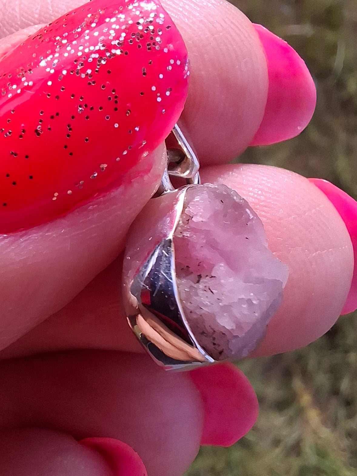 Pink Tourmaline Pendant, 925 Silver, Crystal (Ref: PT71)